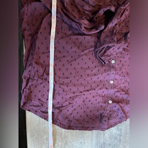 Aerie 3/4 Length Sleeve Eggplant Scoop Neck Blouse Medium - Picture 3 of 8